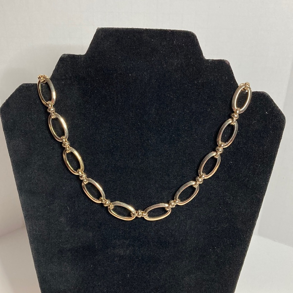 Monet Gold-Tone Oval Link Necklace